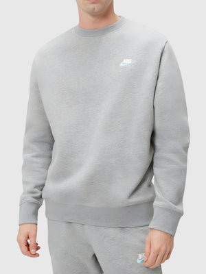 Nike Sportswear Club Fleece Crew Neck Long Sleeves Grey from Saxumo.com