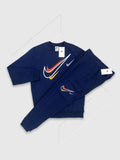 Nike Sportswear Multi Swoosh Graphic Fleece Tracksuit Set Midnight Navy