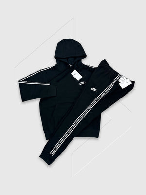 Nike Sportswear Repeat Essential Fleece Hooded Tracksuit Black from Saxumo
