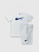 Nike Sportswear Standard Issue T-shirts/ Shorts Set White/Blue from Saxumo