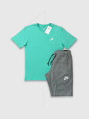 Nike Sportwear Club T-shirt/Short Set Mint/Grey from Saxumo