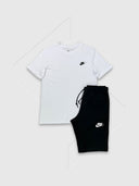 Nike Sportwear Club T-shirt/Short Set White/Black from Saxumo