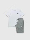 Nike Sportwear Club T-shirt/Short Set White/Grey from Saxumo