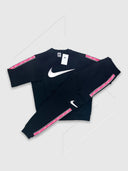 Nike Sportwear Crew Neck Repeat Tracksuit Set Black/ Pink from Saxumo