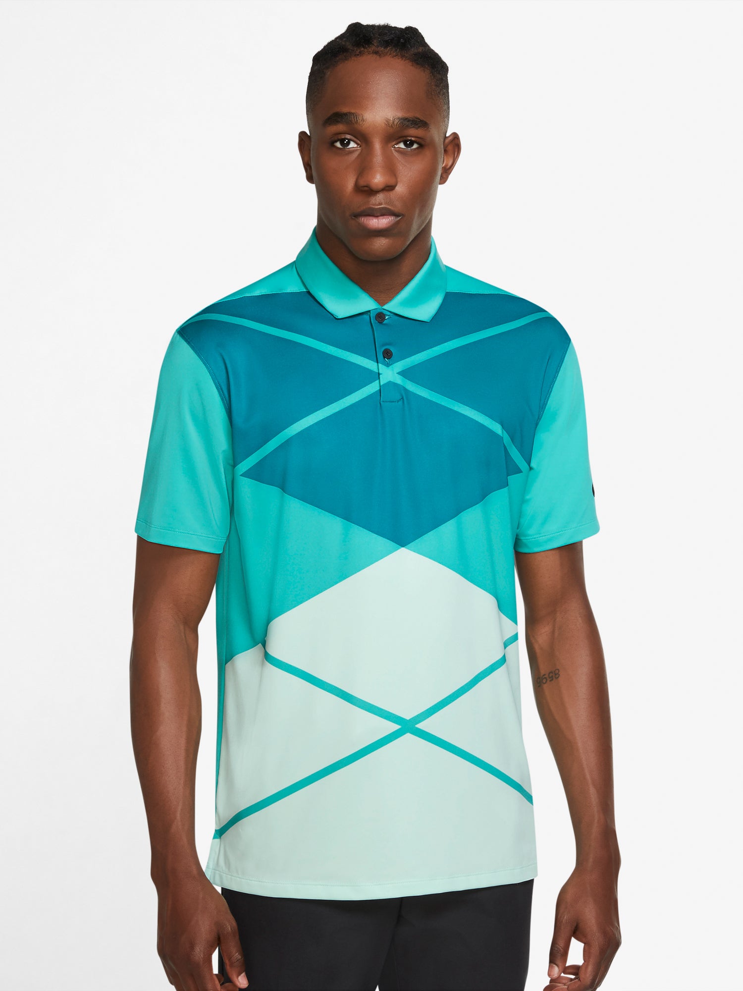 Nike Vapor Argyle Print Polo Blue from Saxumo