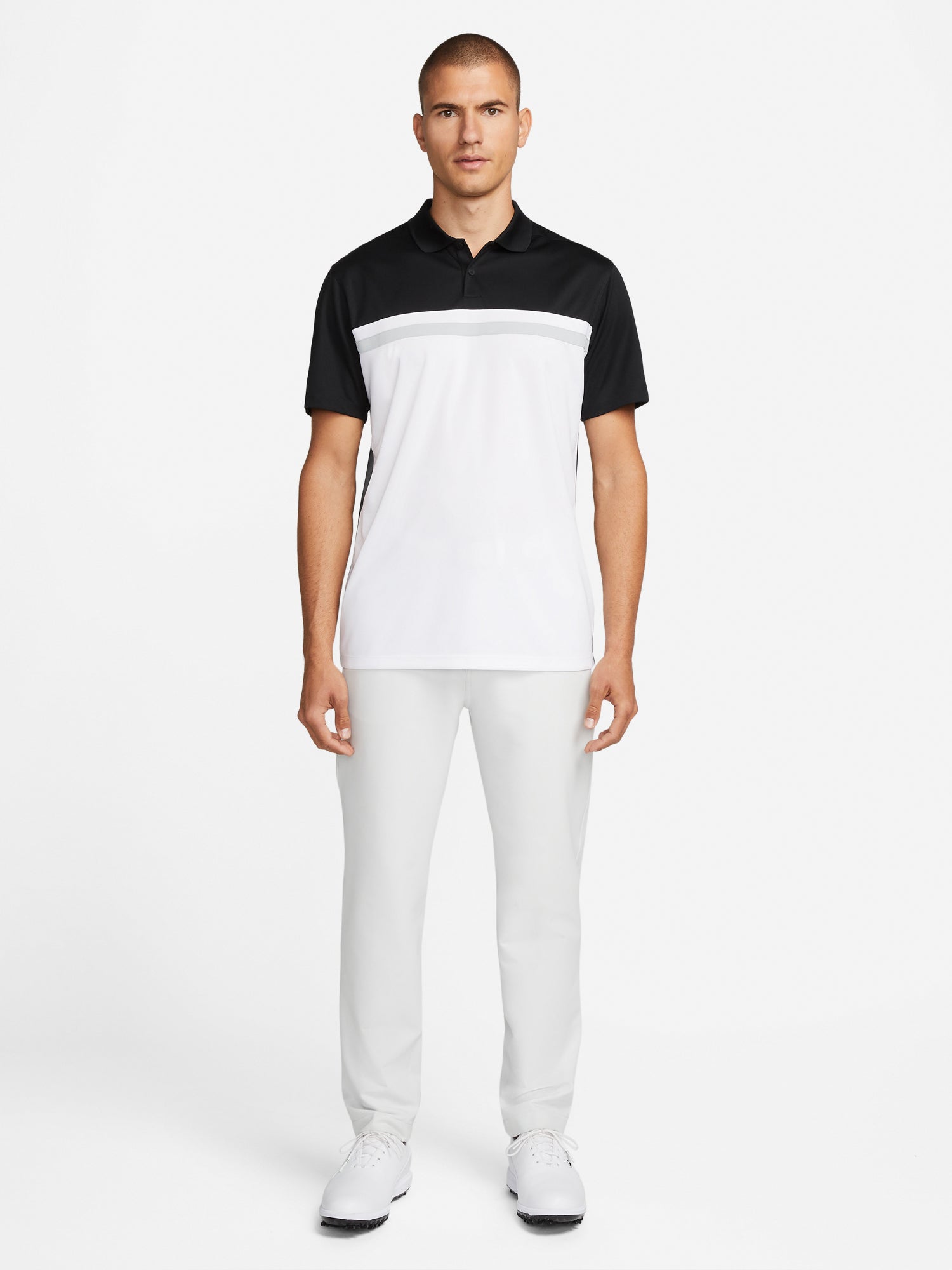 Nike Victory Colour Block Polo Black/White/Grey from Saxumo
