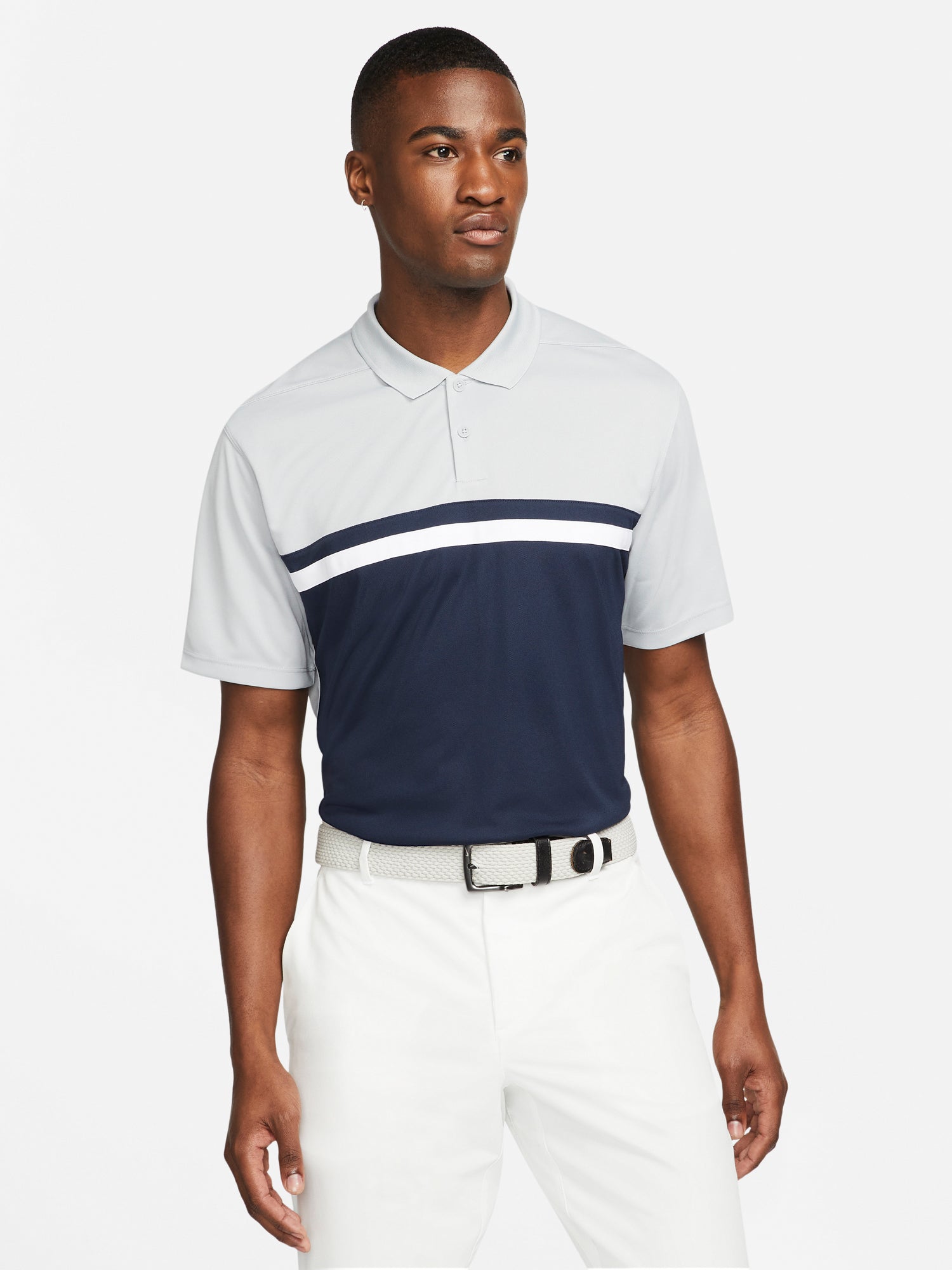 Nike Victory Colour Block Polo Grey/Navy from Saxumo