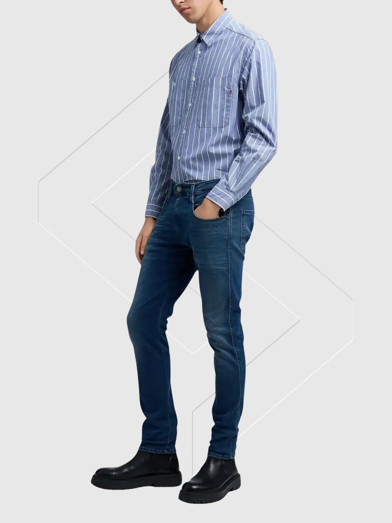 Replay Anbass Slim-Fit Jeans Medium Blue from Saxumo.com