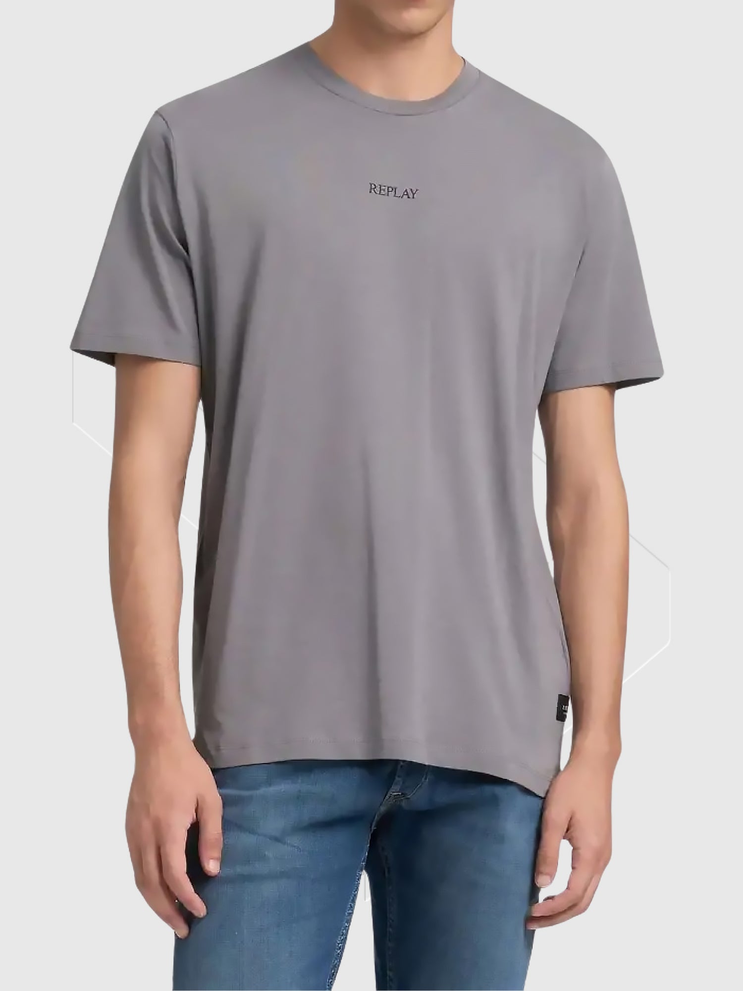Replay Classic Crew Neck Short Sleeve T-Shirt Lead Grey from Saxumo.com