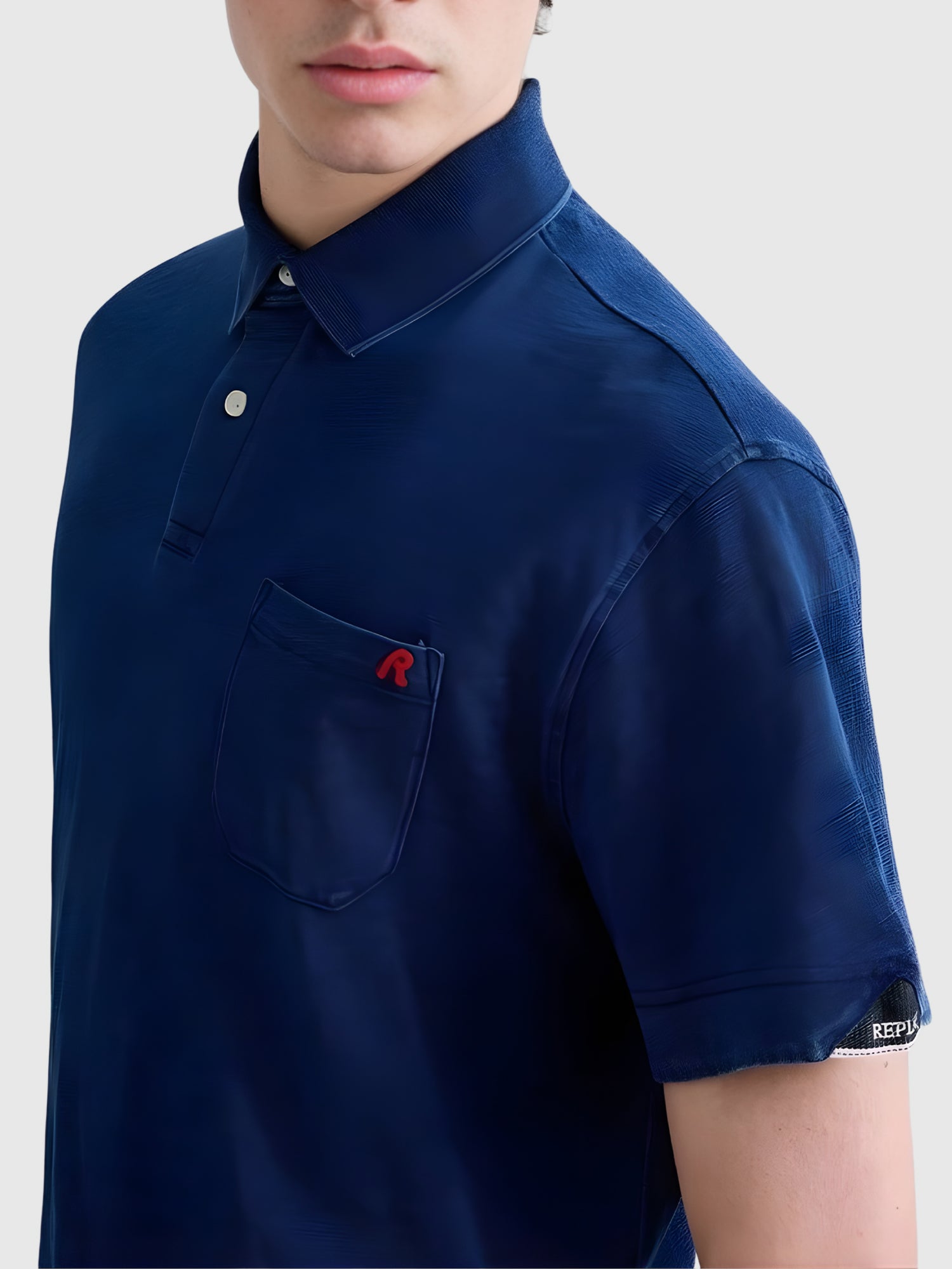 Replay Denim Look Jersey Polo Shirt Medium Blue from Saxumo.com