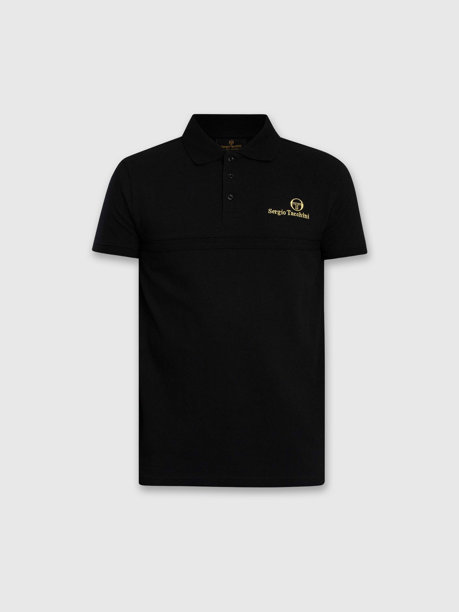 Sergio Tacchini Supermac Primo Polo Shirt Black Gold from Saxumo.com