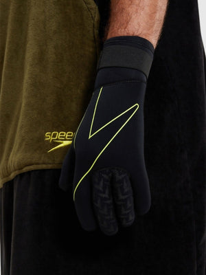 Speedo Open Water Neoprene Swimming Gloves Black/Yellow from Saxumo.com