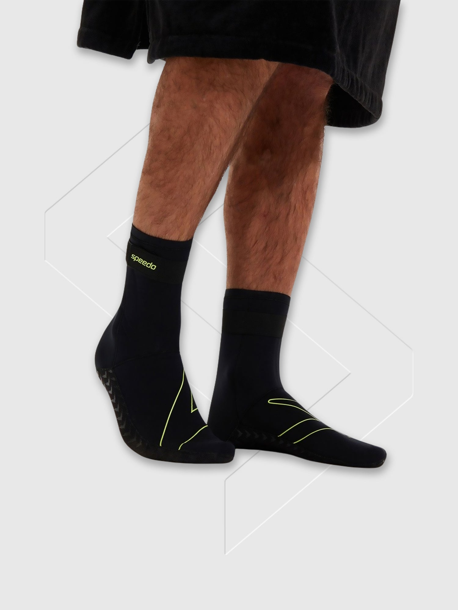 Speedo Open Water Neoprene Swimming Socks Black/Yellow from Saxumo.com