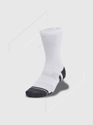 Under Armour Cushioned Tech Crew Socks 3 Pack White from Saxumo