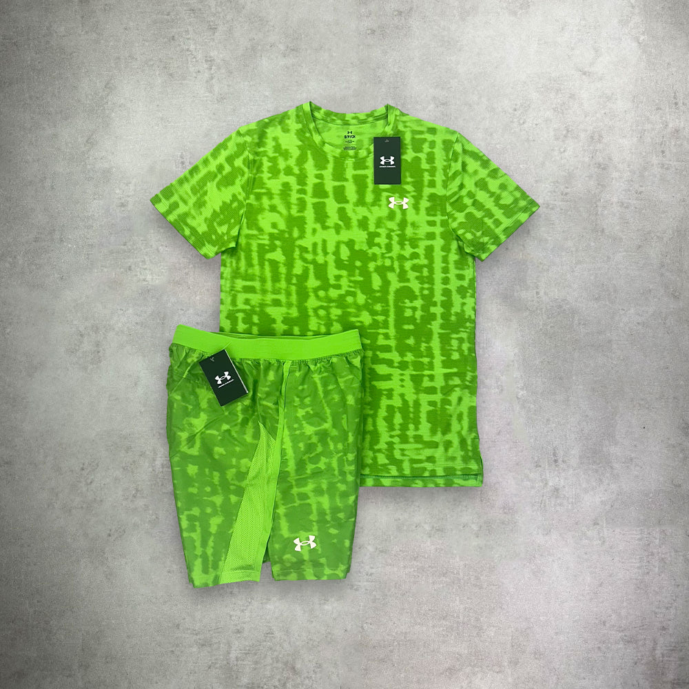 Under Armour Launch T-Shirt/Short Set Green