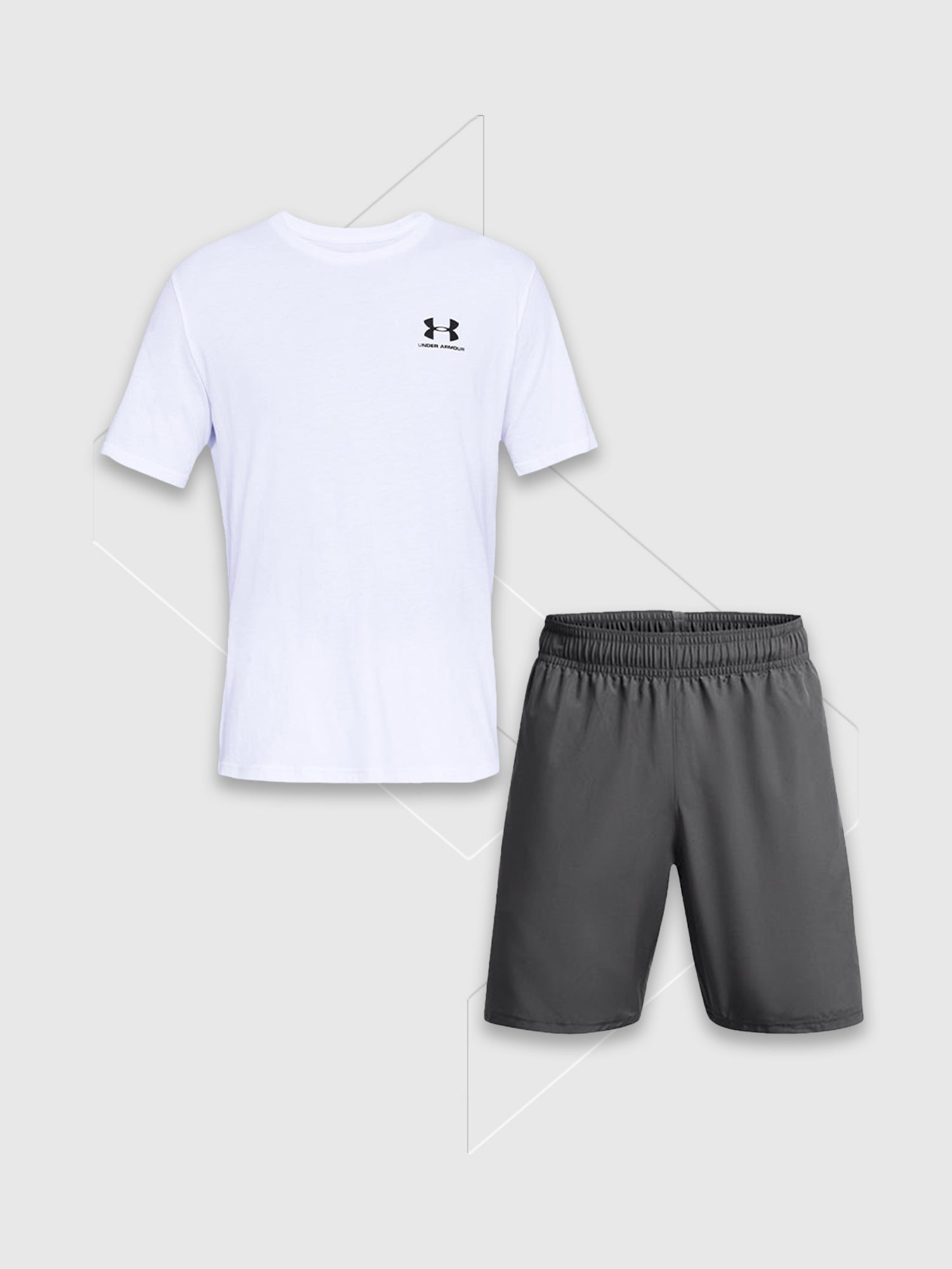Under Armour Sportstyle T-Shirt/Short Set White/Grey from Saxumo