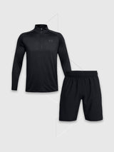 Under Armour Tech 2.0 Half Zip/Short Set Black/Black