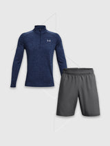 Under Armour Tech 2.0 Half Zip/Short Set Navy/Grey