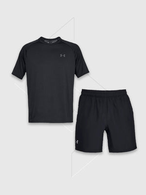 Under Armour Tech 2.0 T-Shirt/Short Set Black/Black from Saxumo