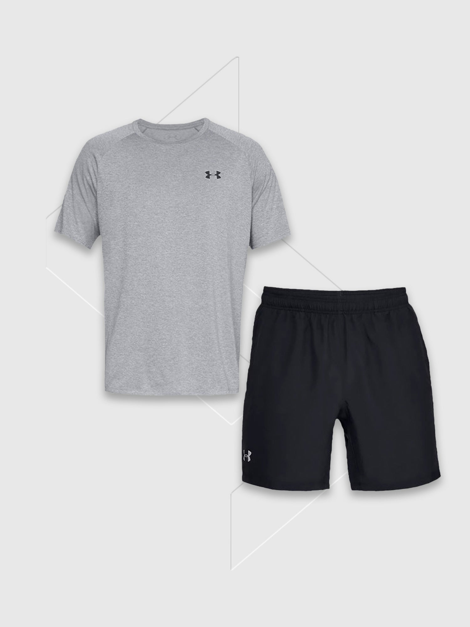 Under Armour Tech 2.0 T-Shirt/Short Set Steel Grey/Black from Saxumo