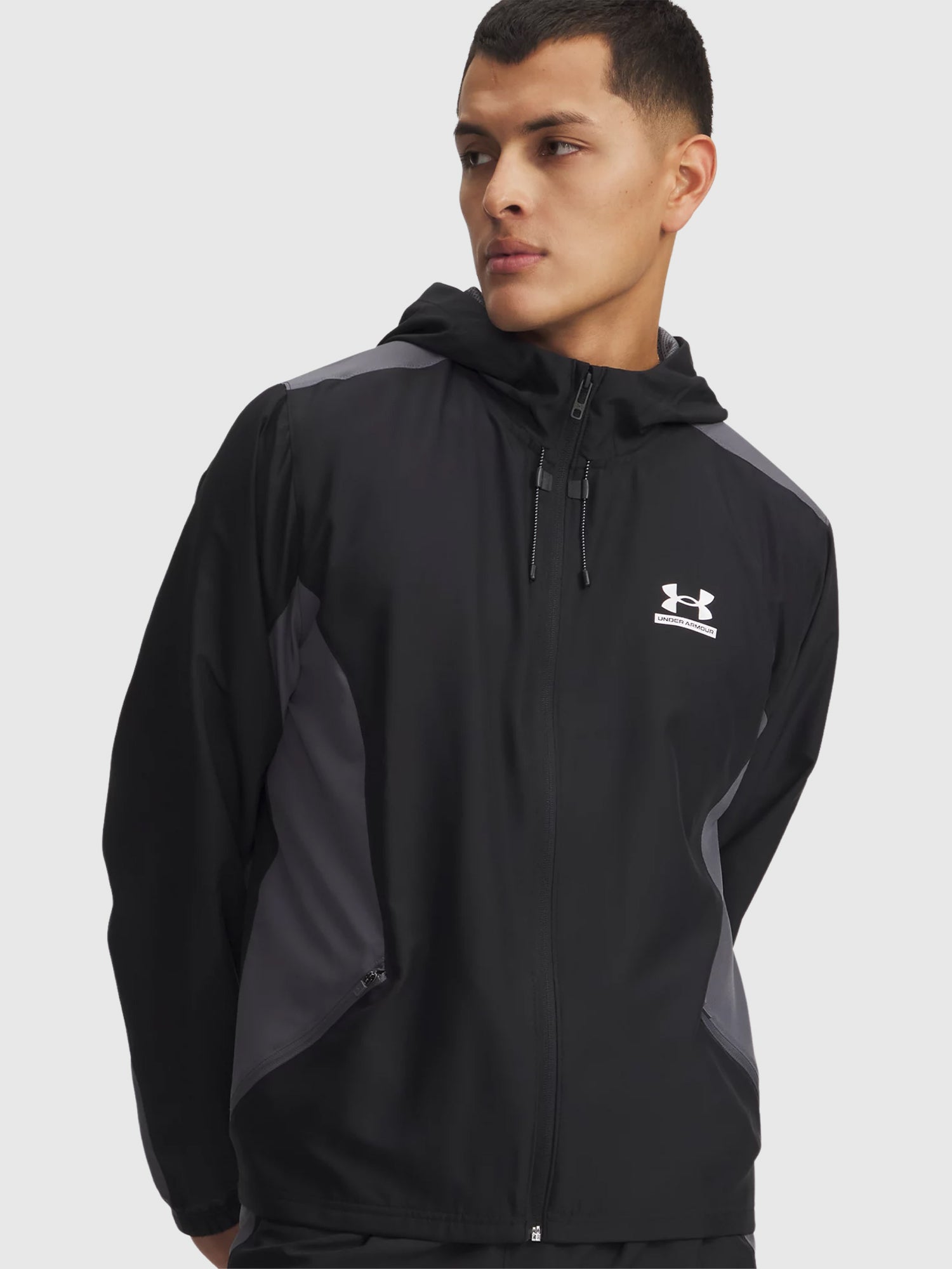 Under Armour Tech Sport Woven Jacket/Pant Set Black/Castlerock/White from Saxumo.com