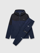 Under Armour Tech Utility Woven Jacket/Pant Tracksuit Set Academy Black/White