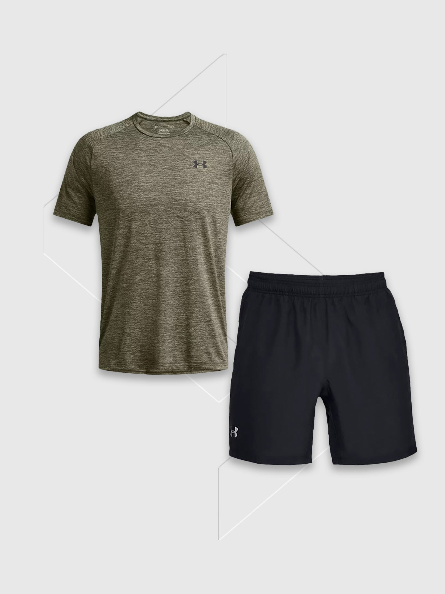Under Armour Tech™ 2.0 T-Shirt/Short Set Marine OD Green/Black from Saxumo