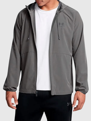 Under Armour Woven Jacket Castlerock/Black from Saxumo.com