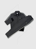 Lacoste Paris Zip-Up Jacquard Tracksuit set Black/Graphite