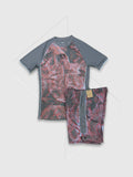 Nike Academy Plus T-shirt/Short Set Grey/Crimson