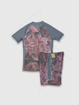 Nike Academy Plus T-shirt/Short Set Grey/Crimson