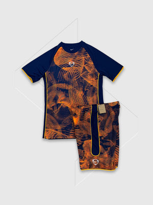 Nike Academy Plus T-shirt/Short Set Navy/Orange from Saxumo.com
