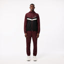 Lacoste Diamond Taffeta Tennis Tracksuit Set Bordeaux/Black/White from Saxumo